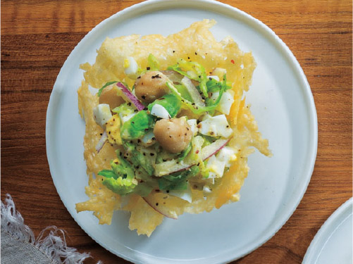 Brussels Sprouts Salad in Mini Frico Cups