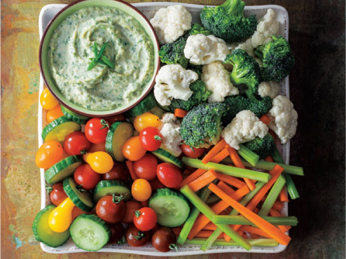 Herbed Tahini Dip with Raw Veggies