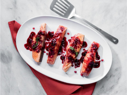 Pomegranate & Red Wine Roasted Salmon