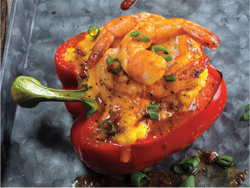 Shrimp & Grits Stuffed Peppers