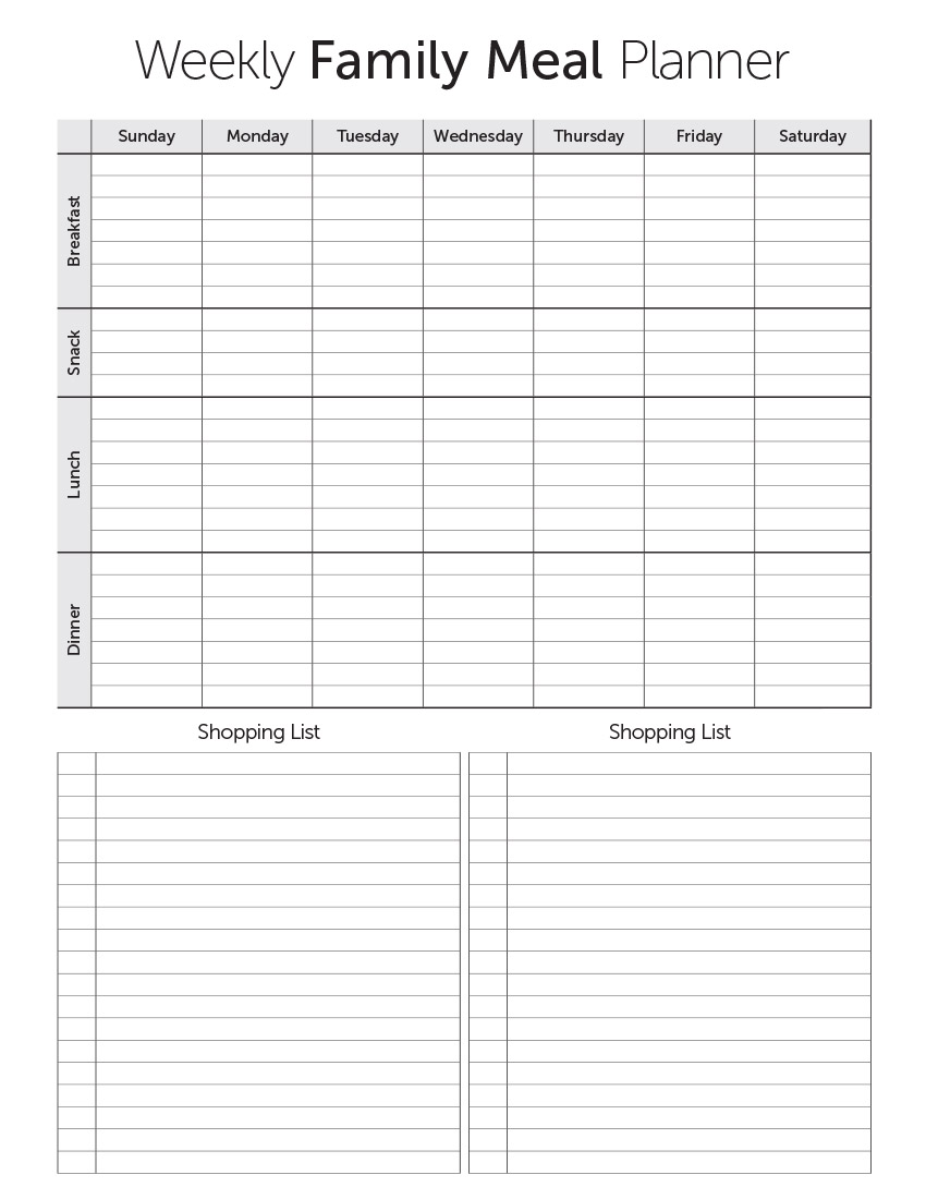 Weekly Family Meal Planner