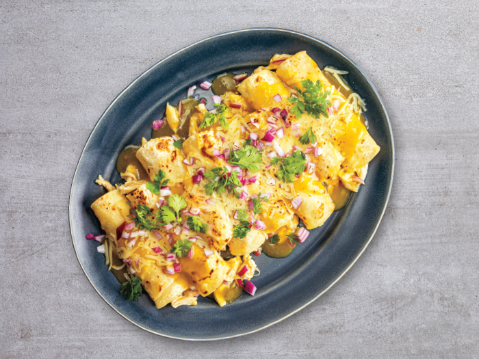 5-Ingredient Green Chicken Enchiladas