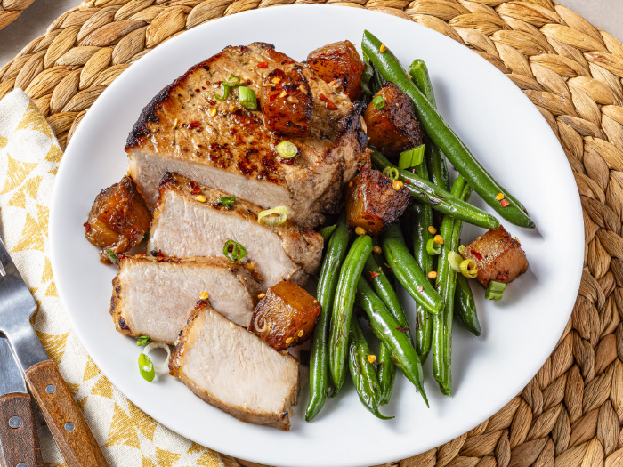 Air Fryer Maple-Teriyaki Glazed Pork Chops