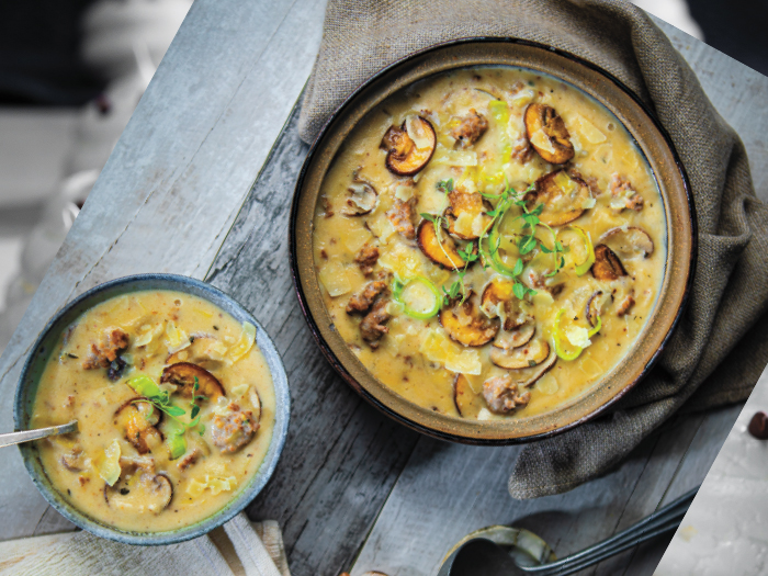 Creamy Sausage & Mushroom Soup