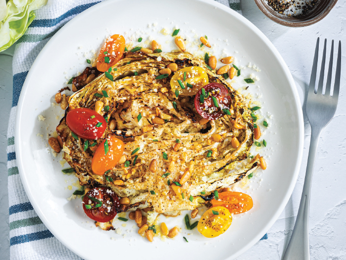 Garlic-Balsamic Cabbage “Steaks”