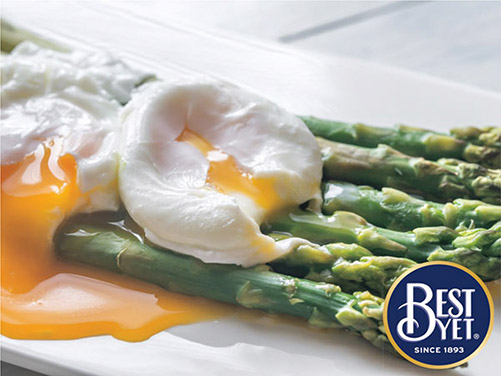 Grilled Asparagus with Poached Egg & Lemon-Cream Sauce