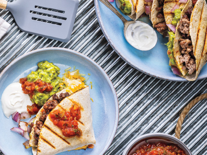 Grilled Beef, Red Onion & Guacamole Quesadilla Pockets