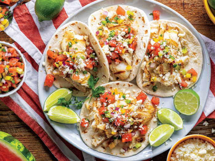 Grilled Fish Street Tacos with Watermelon Pico de Gallo