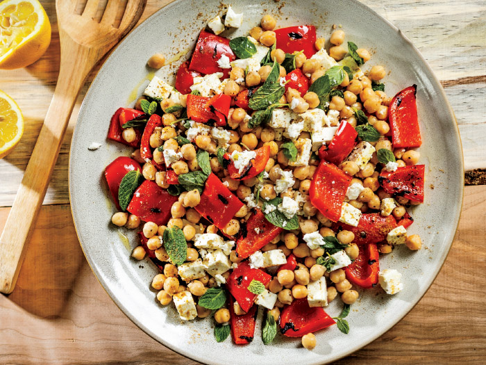 Grilled Red Pepper & Chickpea Salad
