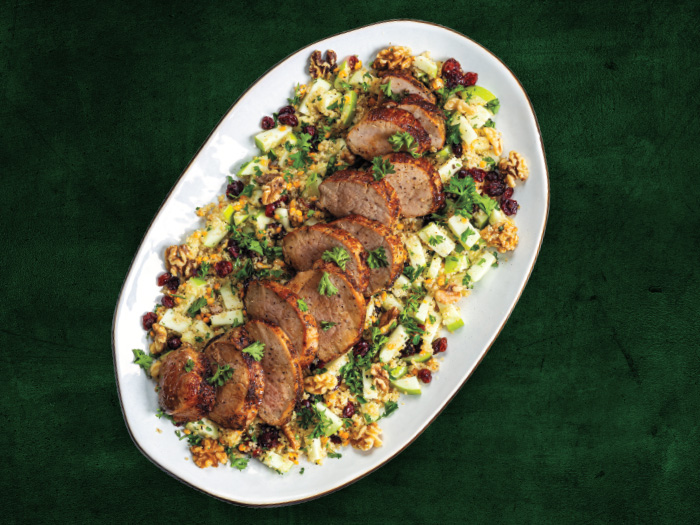 Pork Tenderloin with Apple-Cranberry Grain Salad