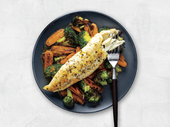 Sheet-Pan Citrus Tilapia with Broccoli & Carrots
