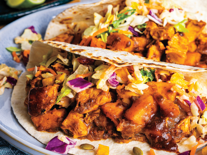 Slow Cooker Chipotle Chicken & Sweet Potato Tacos