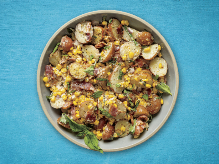 Summer Corn, Potato & Basil Salad
