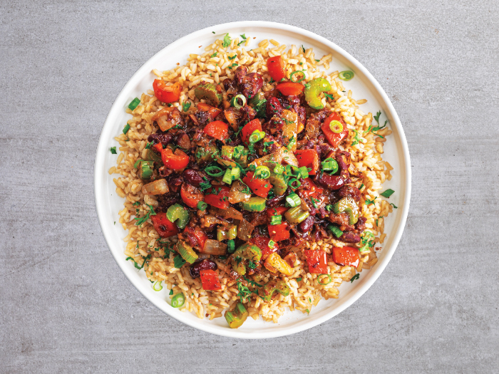 Vegan Creole Red Bean “Sausage” & Rice