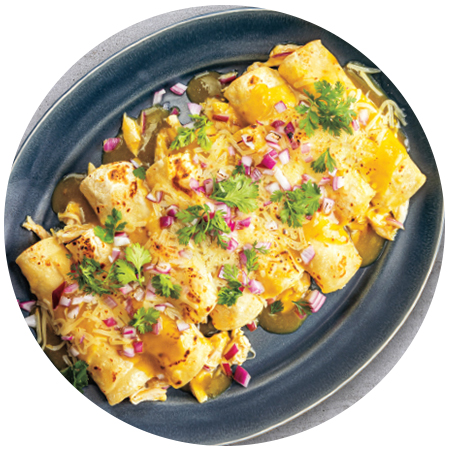 5-Ingredient Green Chicken Enchiladas