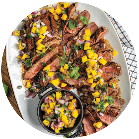 Caribbean Steak with Mango Salsa 