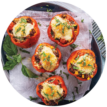 Grilled Italian-Summer Vegetable Stuffed Peppers 