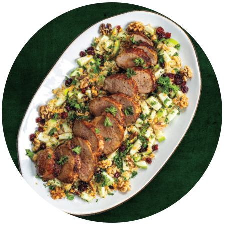 Pork Tenderloin with Apple-Cranberry Grain Salad