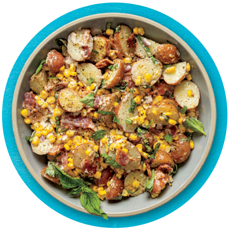 Summer Corn, Potato & Basil Salad